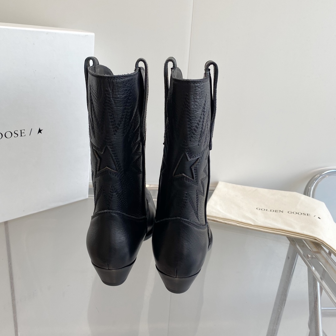  Black Leather Cowboy Boots