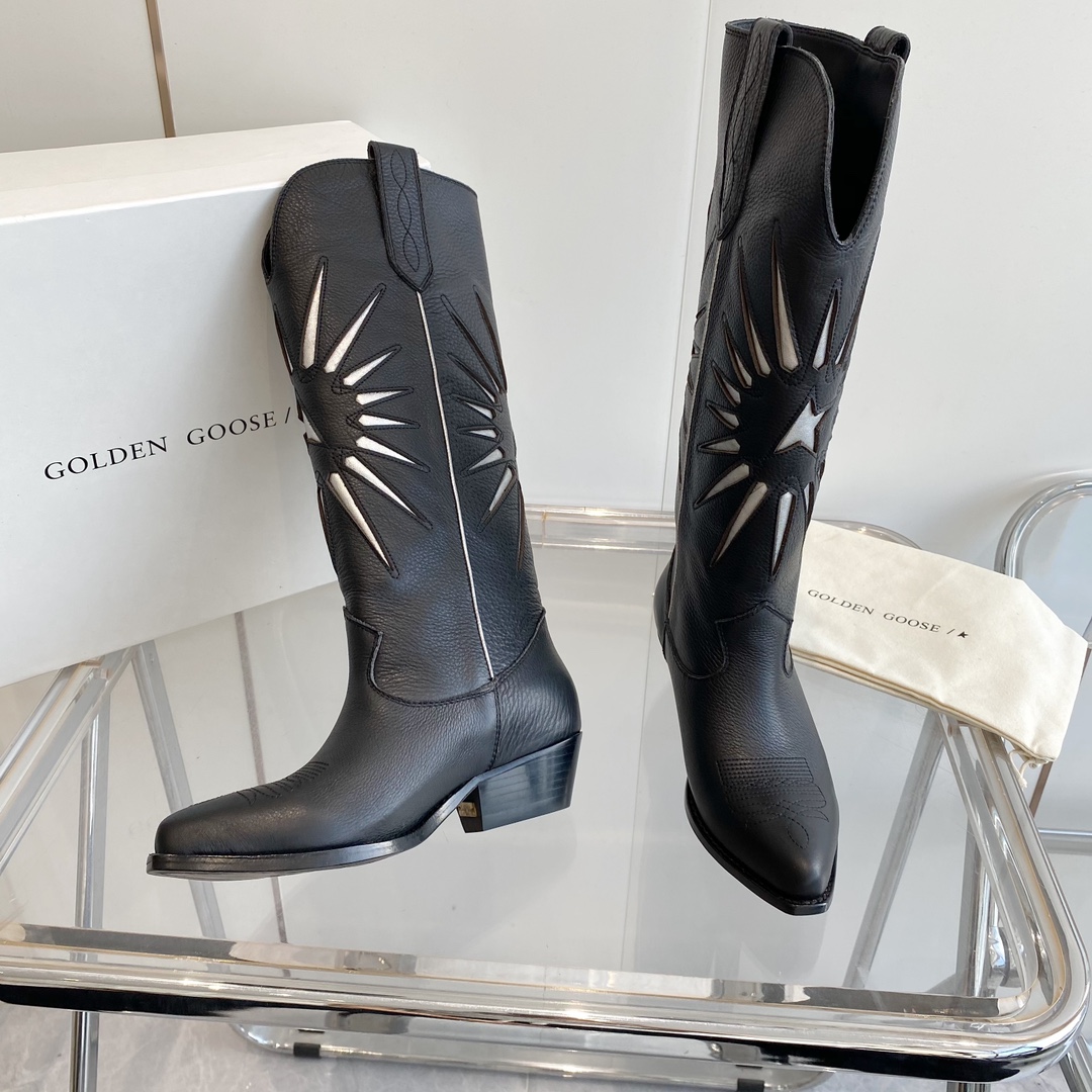  Black Cut-Out Star Boots