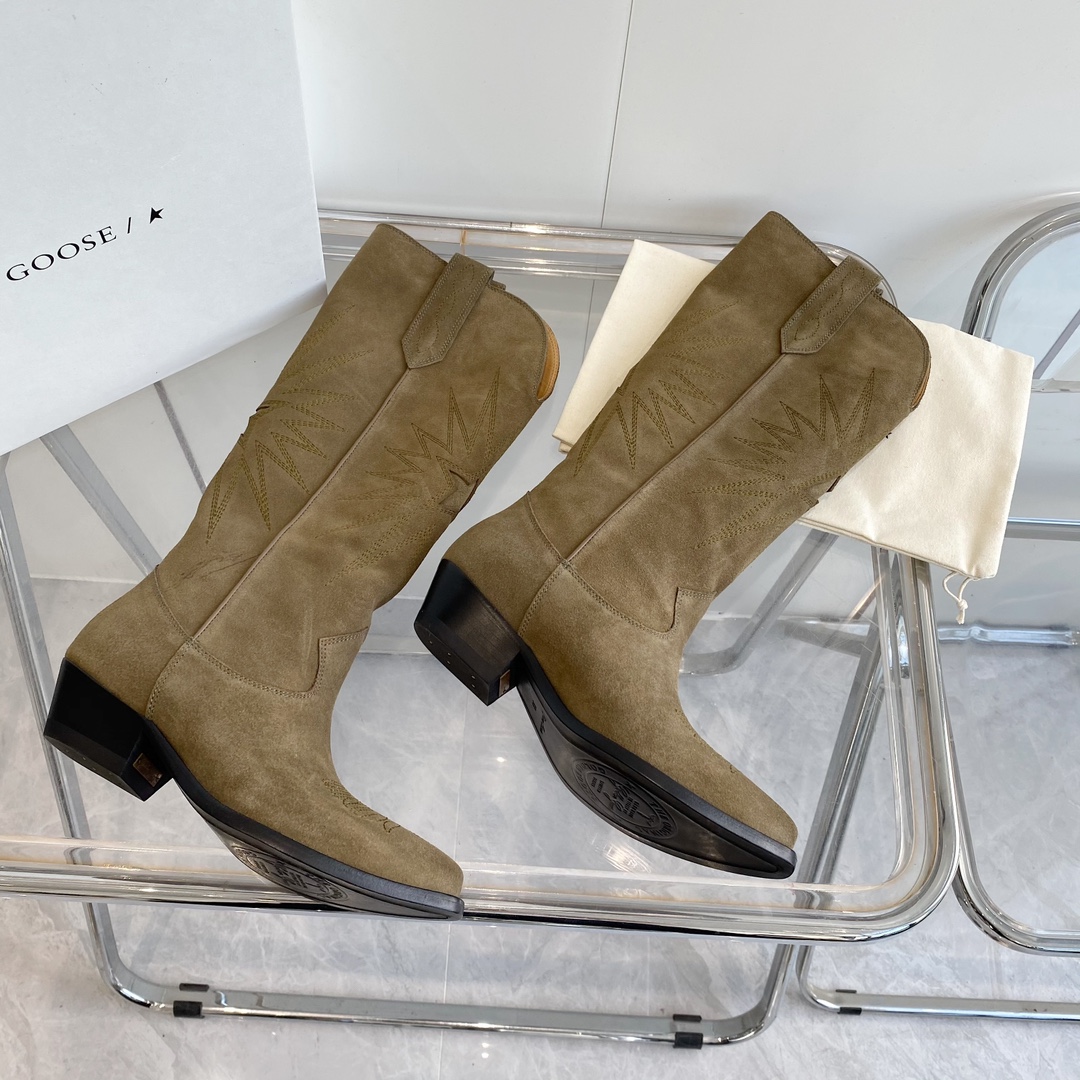 Suede Knee-High Boots