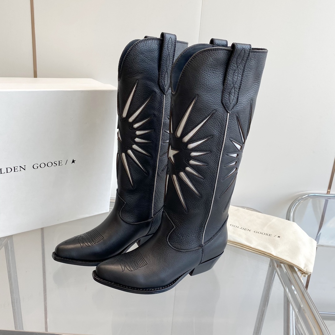 Black Cut-Out Star Boots