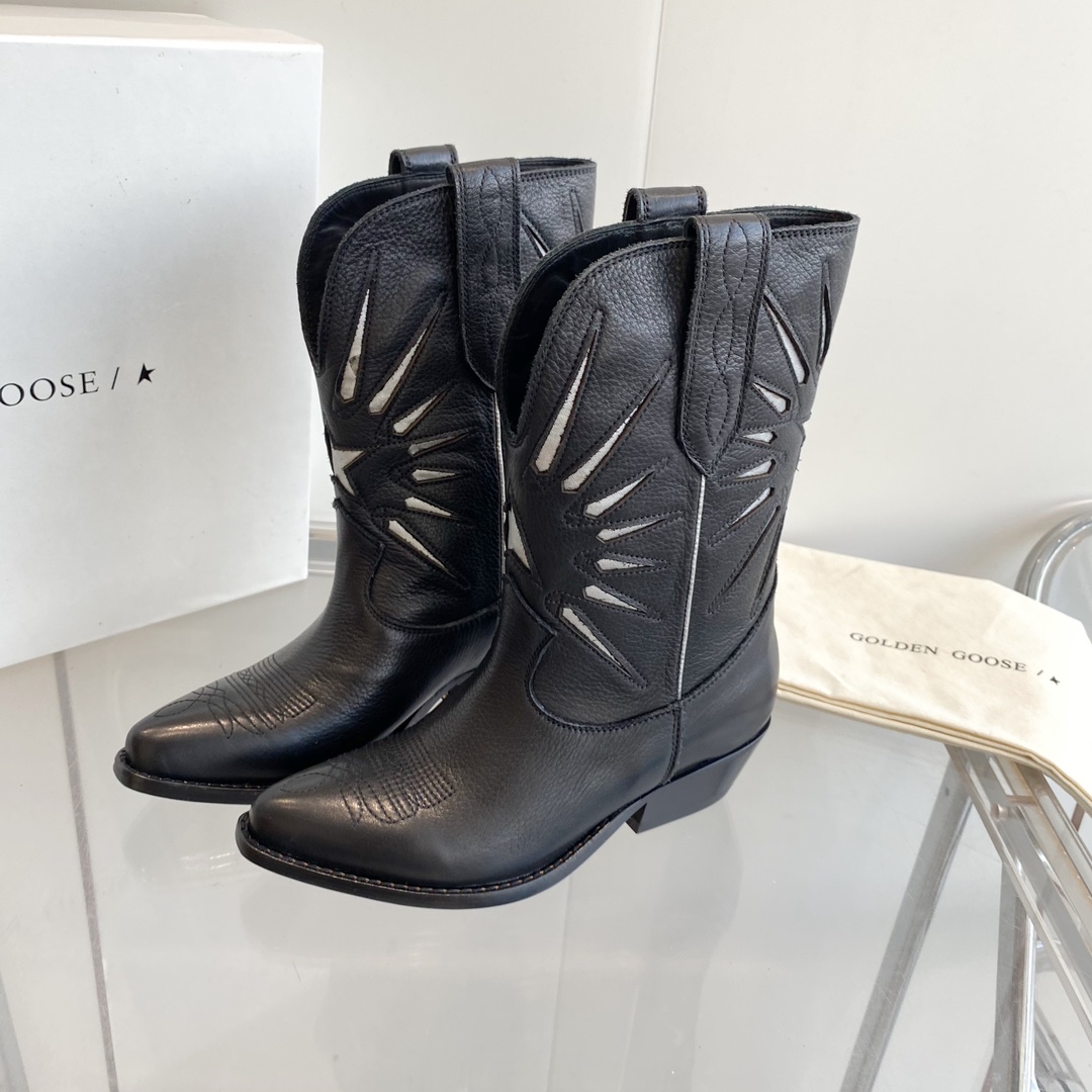 Black Leather Ankle Boots