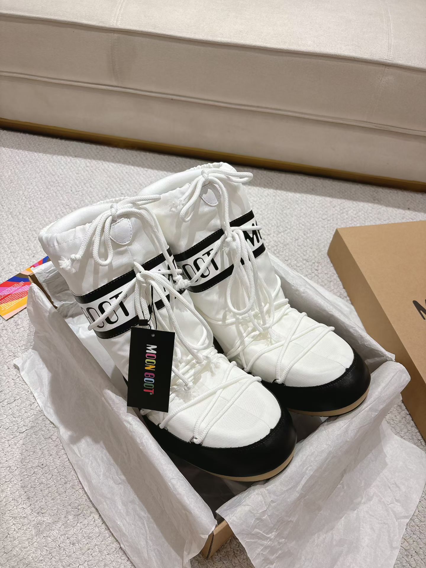 MB White Snow Boots