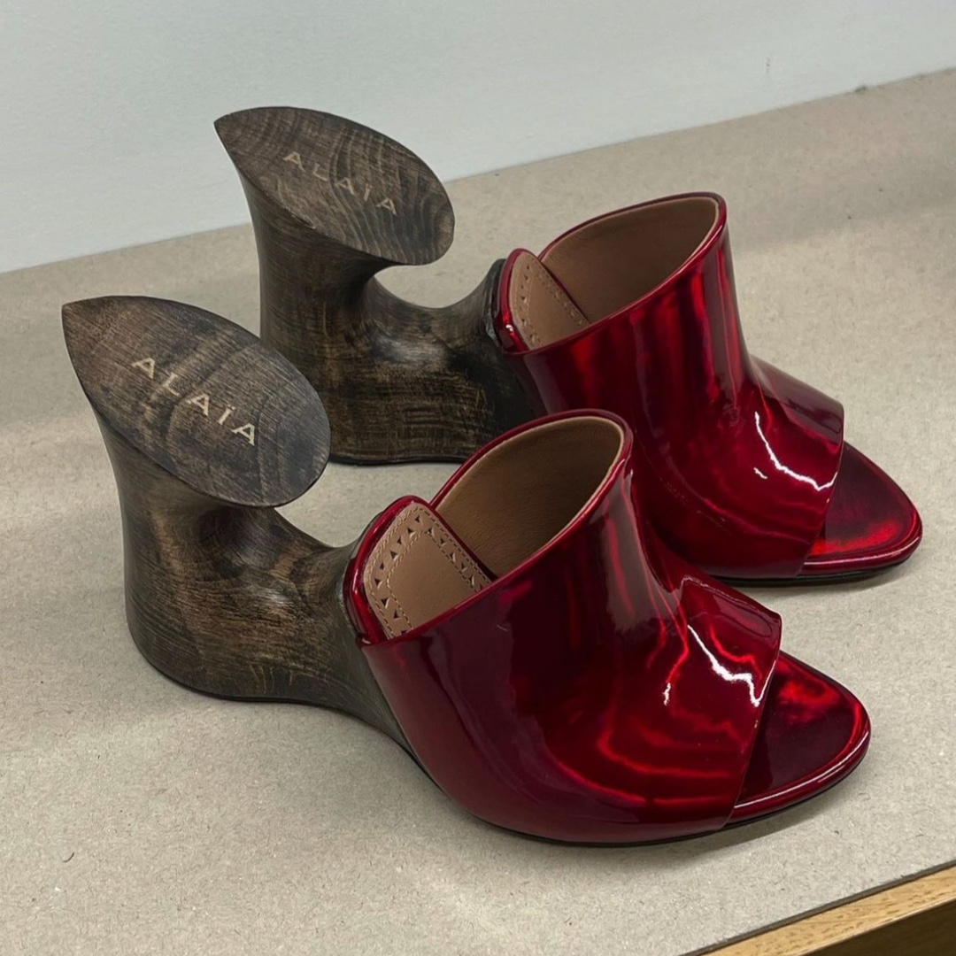 Sculptural Heeled Mules