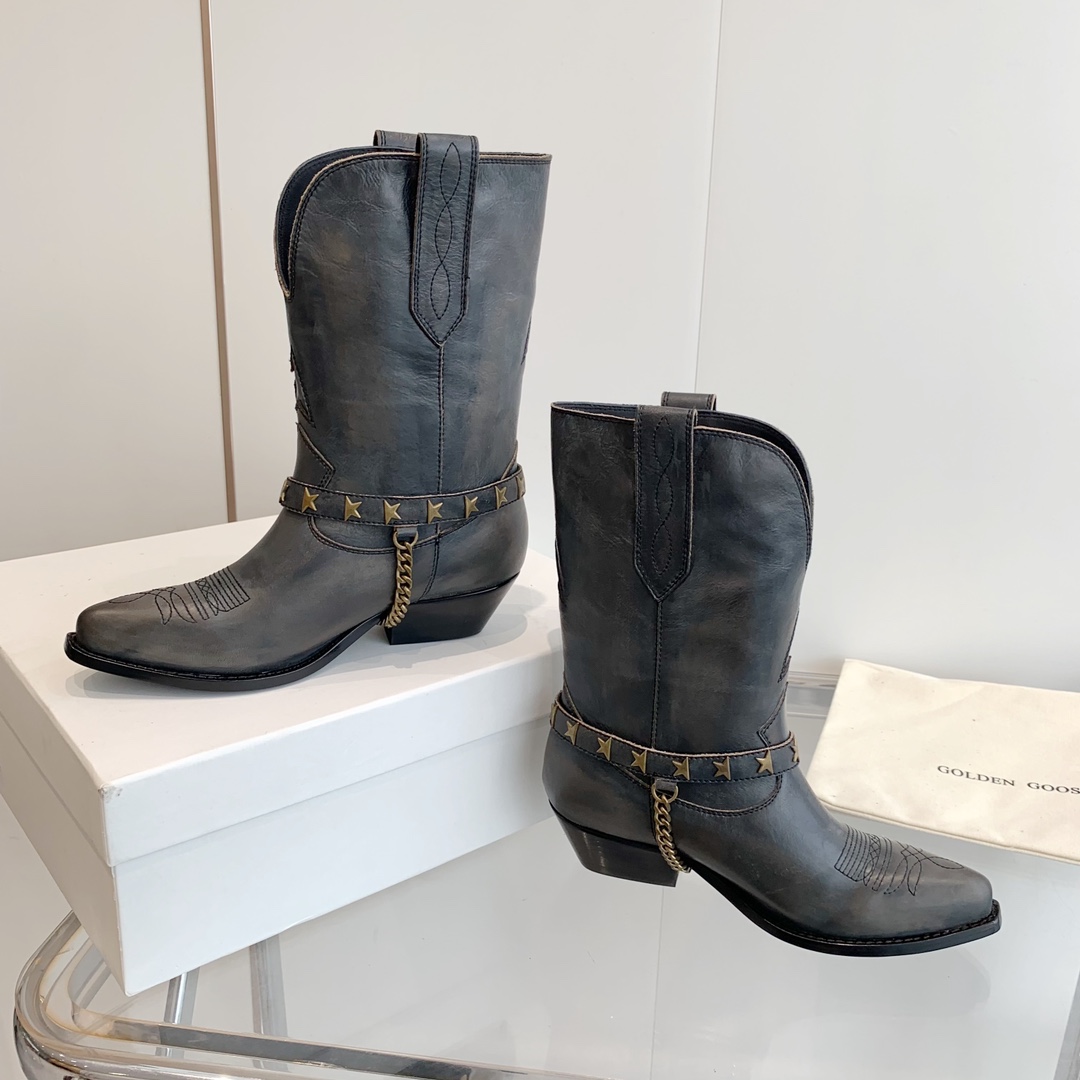 Western Style Leather Boots