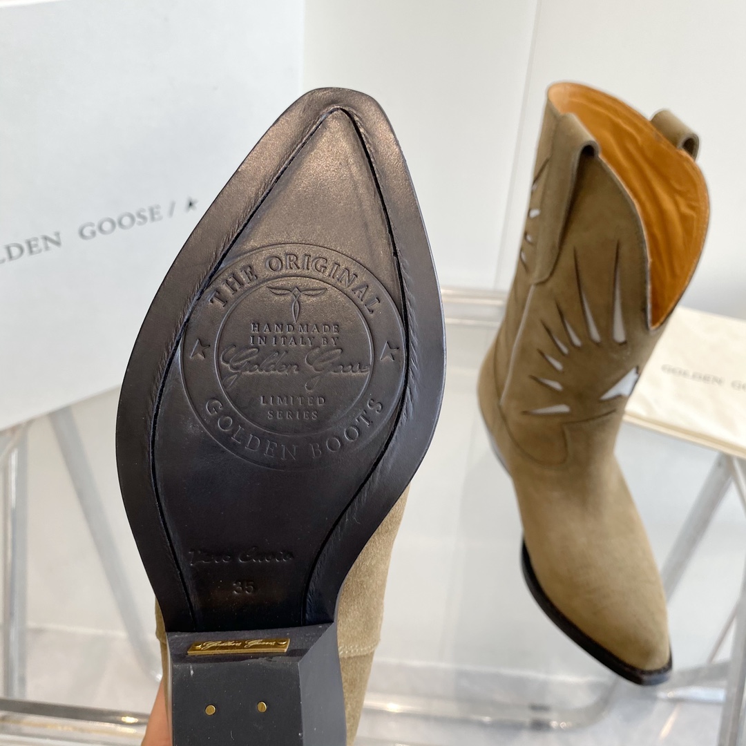 Star Decorated Suede Cowboy Boots