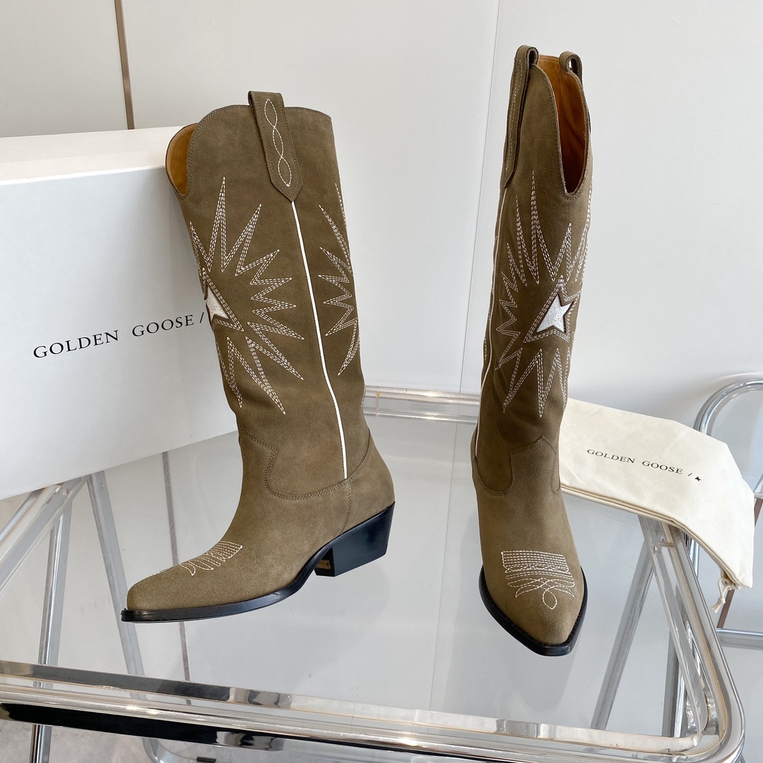 Brown Suede Cowboy Boots