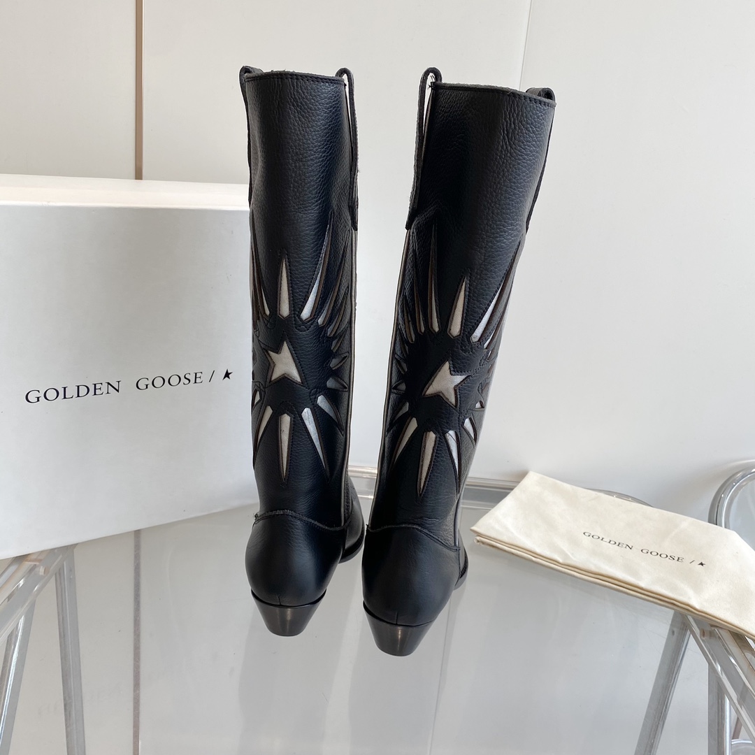  Black Cut-Out Star Boots