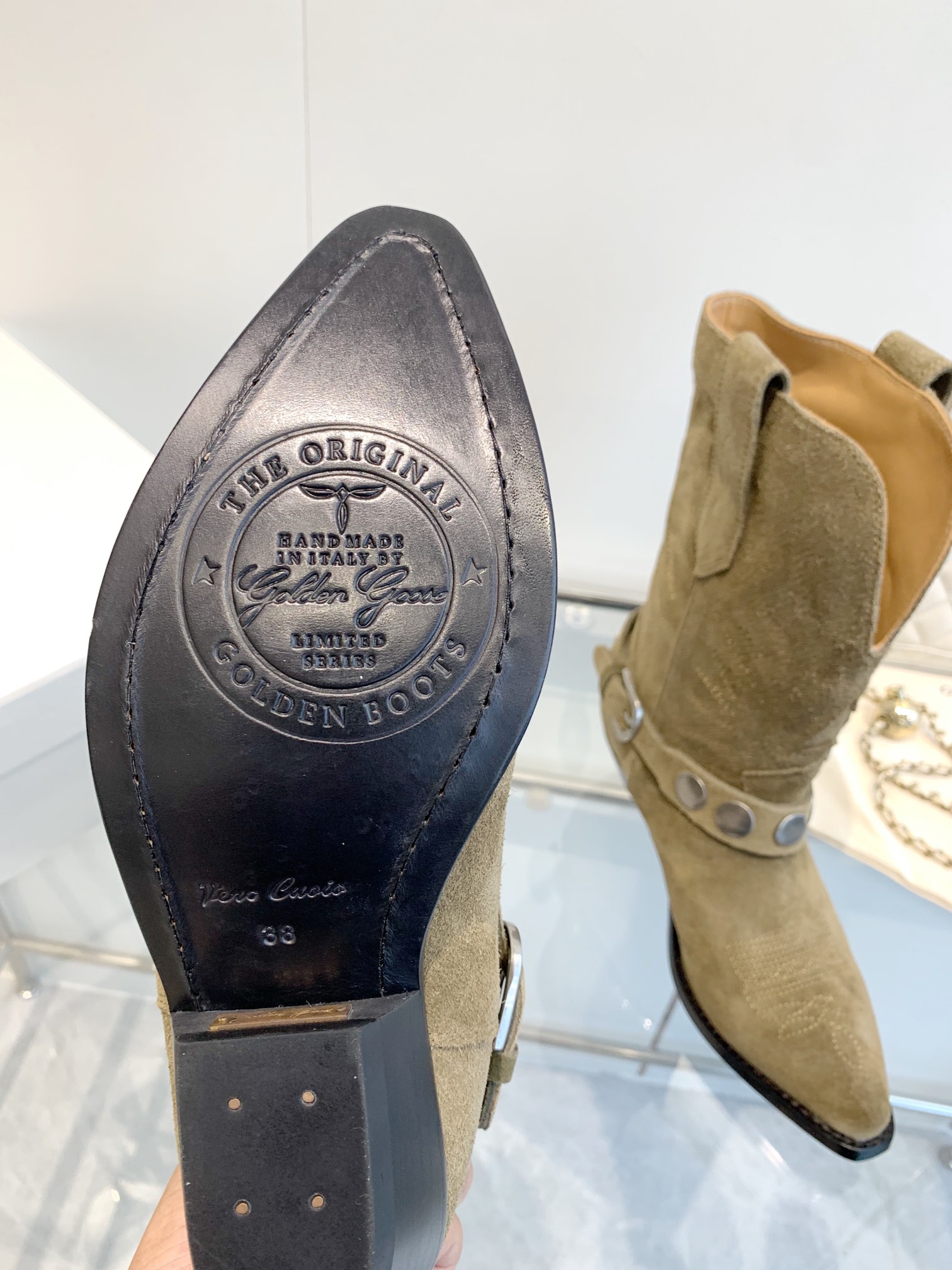 Suede Western Cowboy Boots