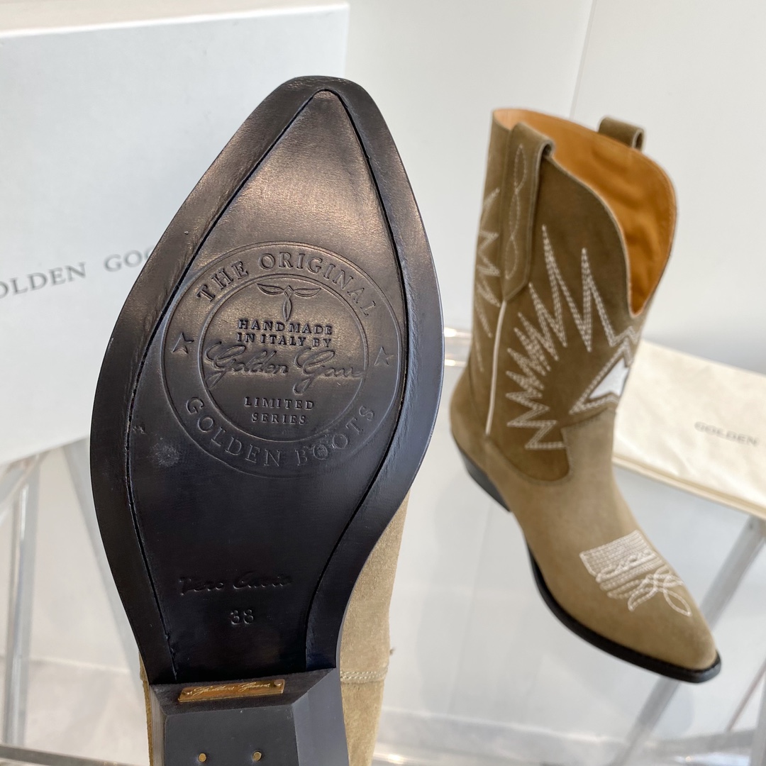 Brown Suede Short Cowboy Boots