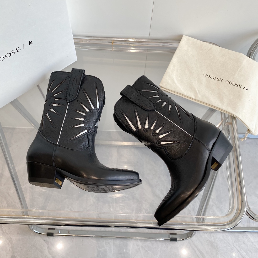 Black Leather Ankle Boots