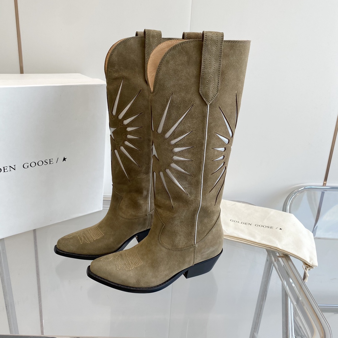 Cowboy Boots with Star Cut-out