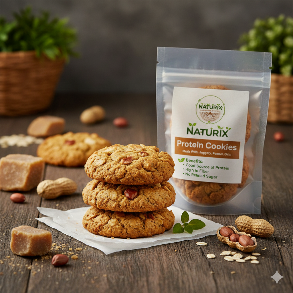 Protein Cookies ( Jaggery.Oats and Peanut)