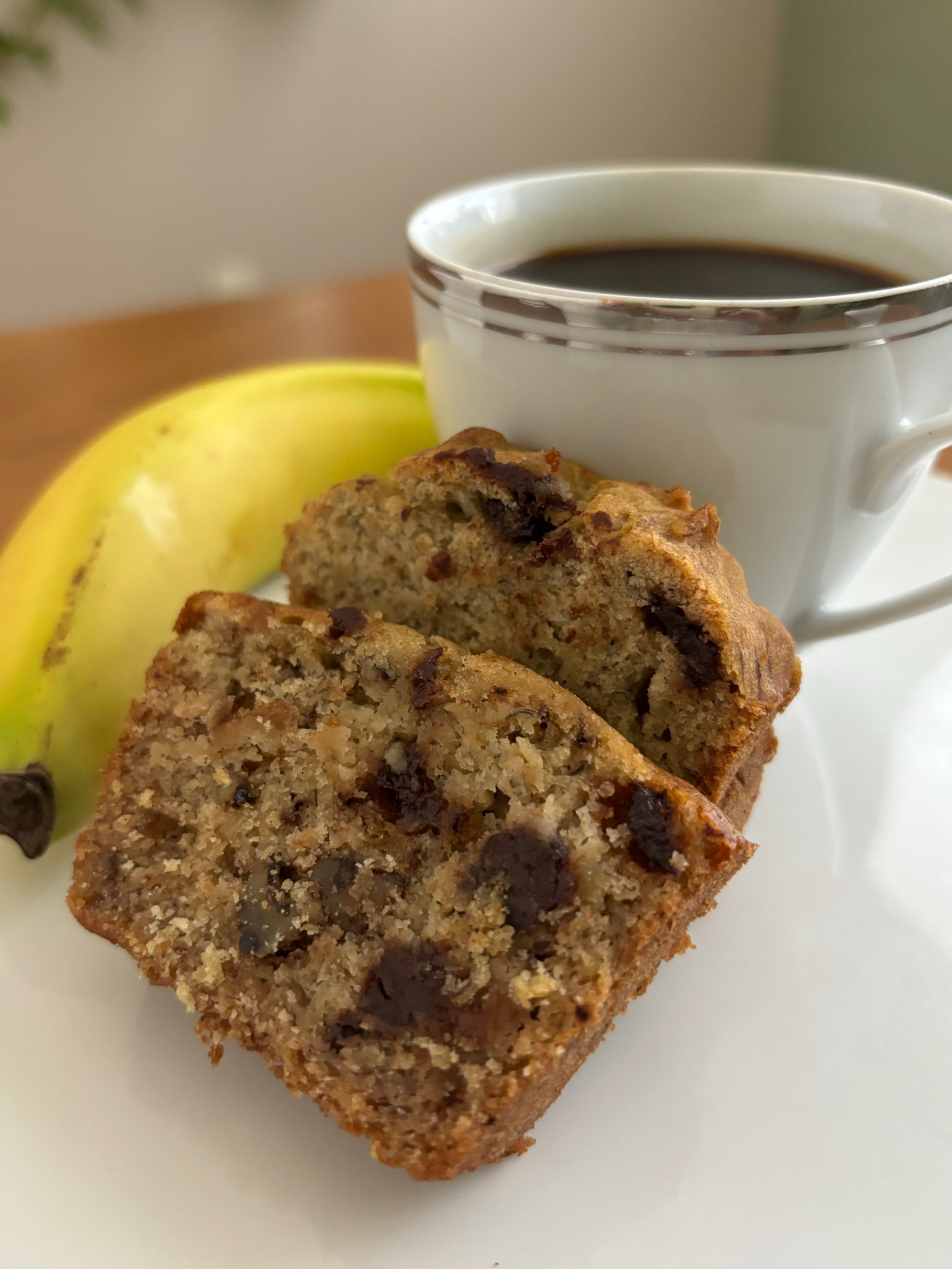 Aunt Ivy's Gluten Free Banana Bread with optional chocolate chips or walnuts