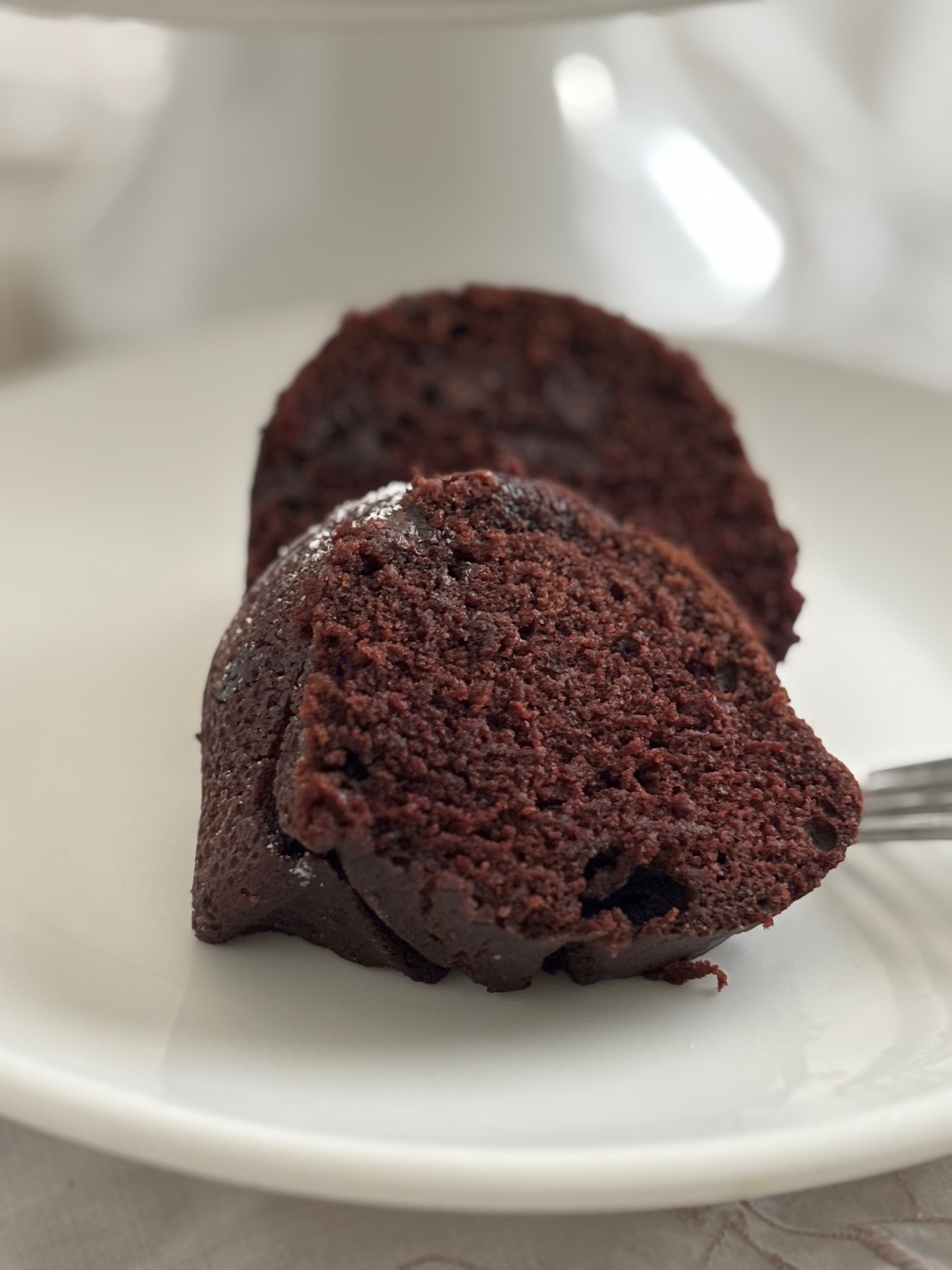 ON SALE! Vegan Chocolate Cake with Chocolate Chips; optional confectionary sugar dusting or Vanilla Glaze