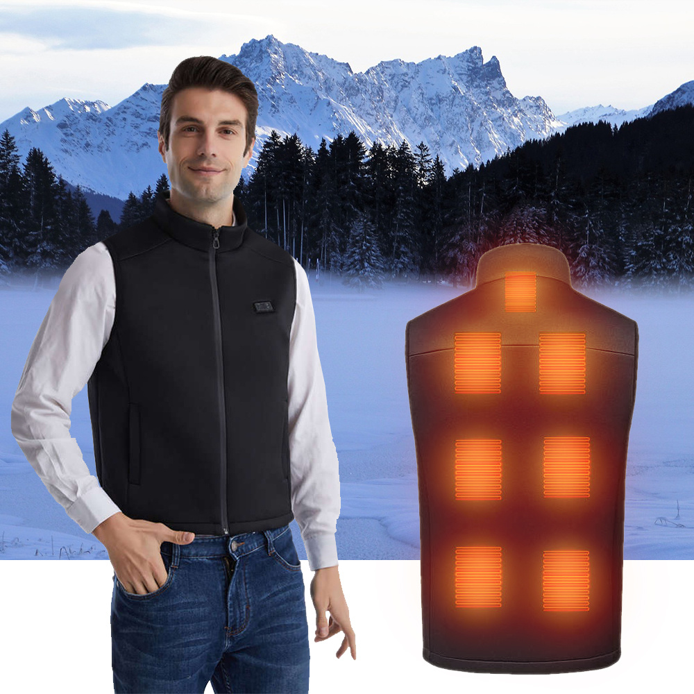 Ogrzewana podgrzewana kamizelka elektryczna kurtka Unisex rozmiar XL zimowa Mozos HV4 czarna