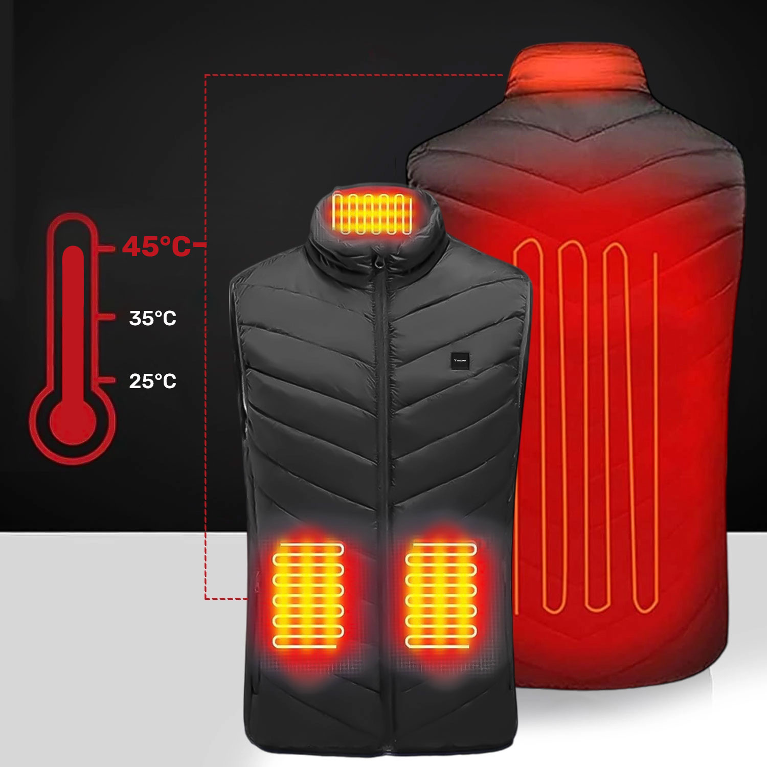 Kamizelka ogrzewana damska męska kurtka bezrękawnik USB pikowana podgrzewana elektryczna zimowa Unisex rozmiar XL czarna Darmowa dostawa Przecena