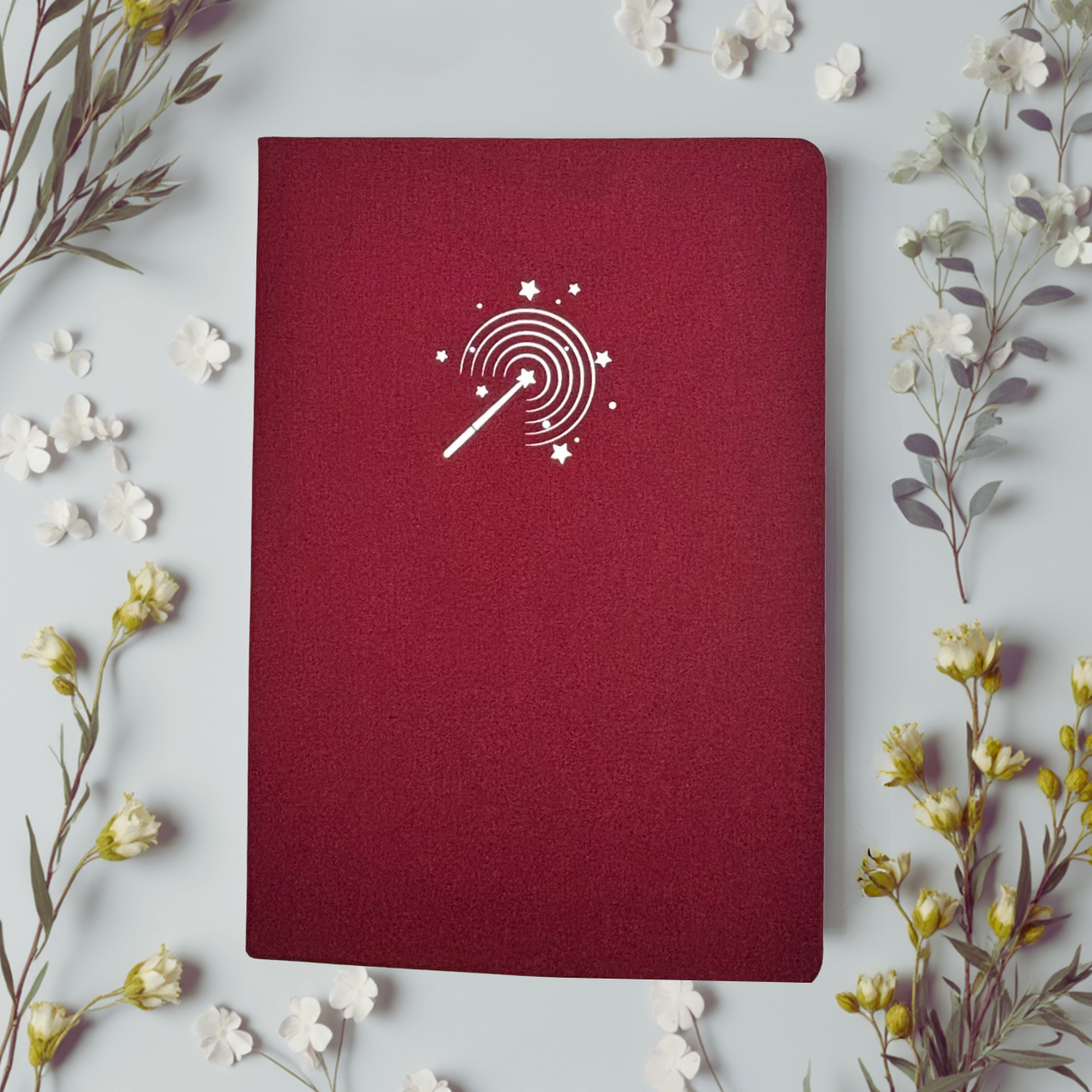 Garnet Red Dot Grid A5 Linen Journal