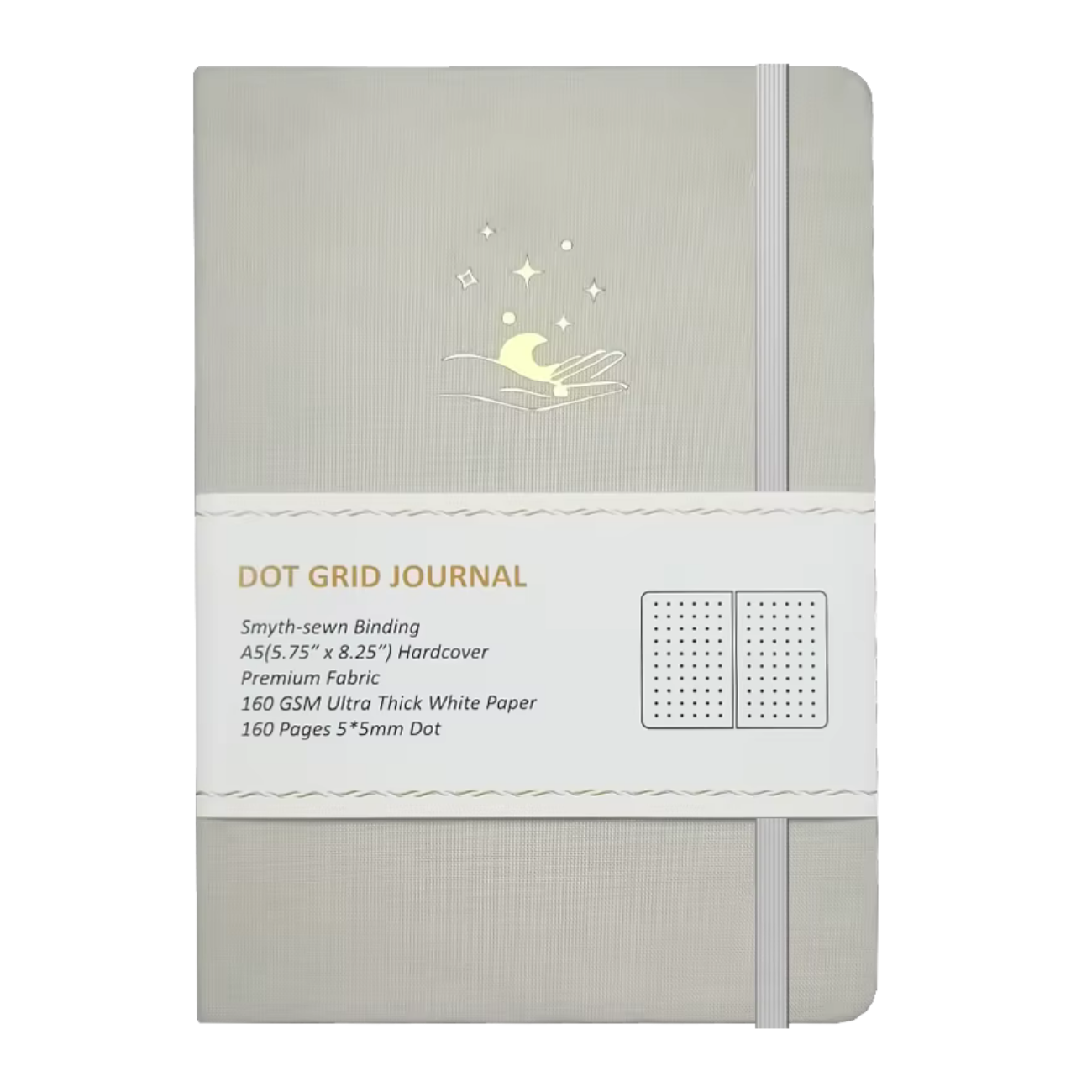 Mystical Moon Linen A5 Dot Grid Journal