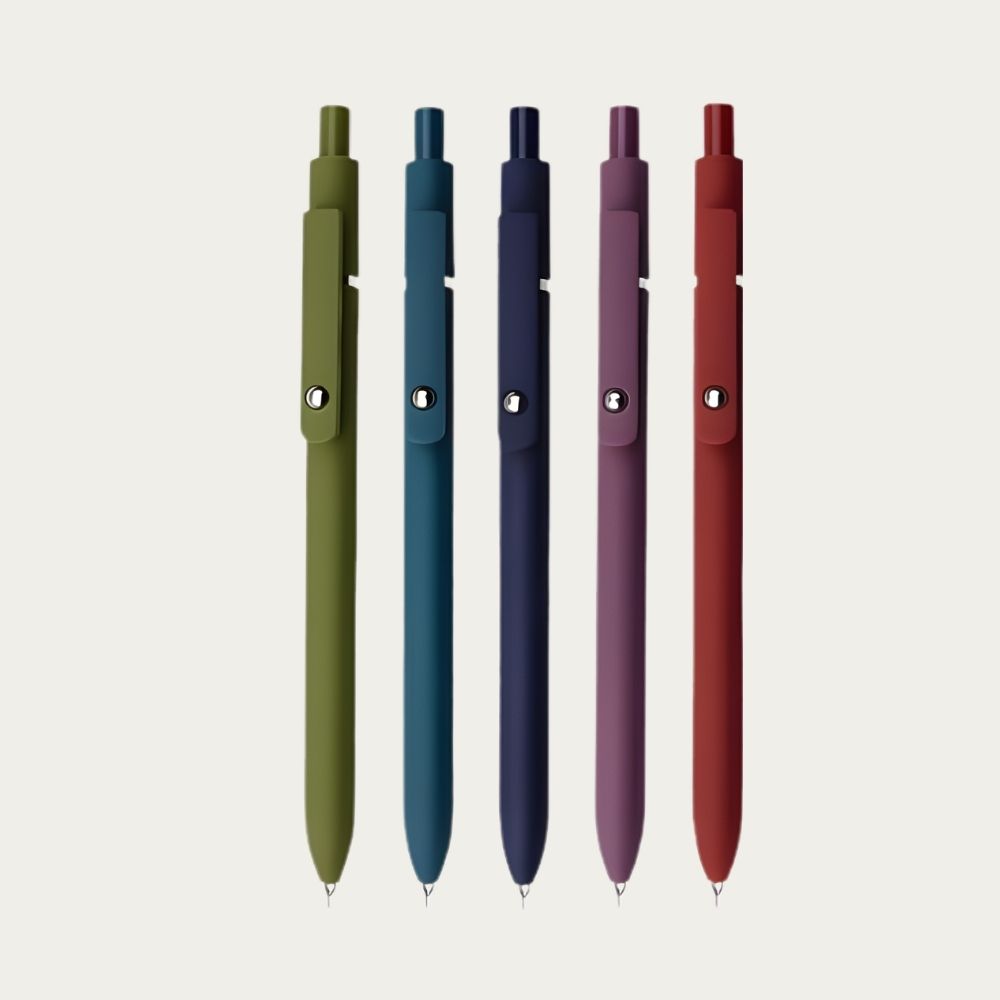 Pastel Morandi & Dark Mode Gel Pen Bundle Set: 0.5mm Fine Point, Black Ink