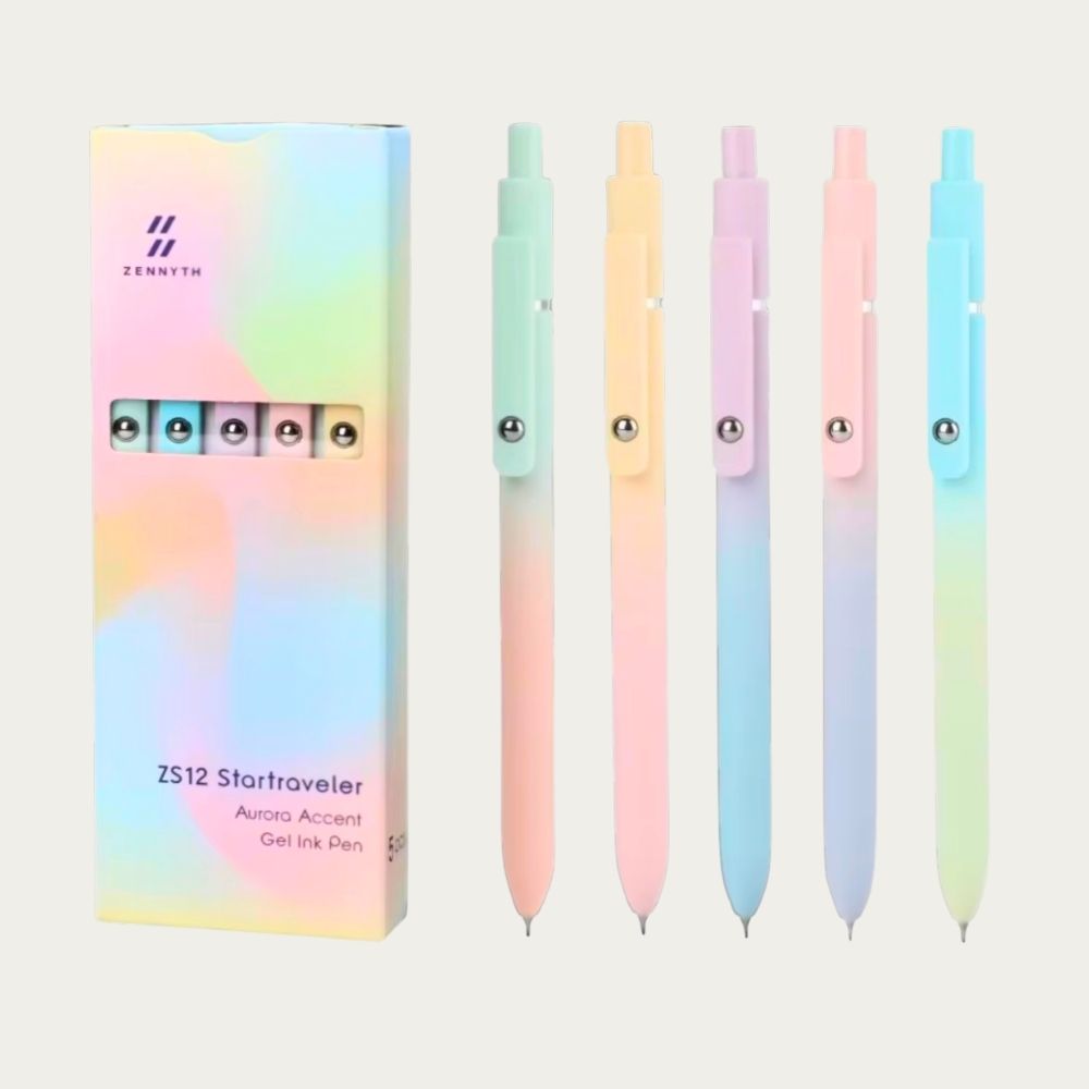 Pastel Soft Tone Gradient Gel Pens: 0.5mm Fine Point