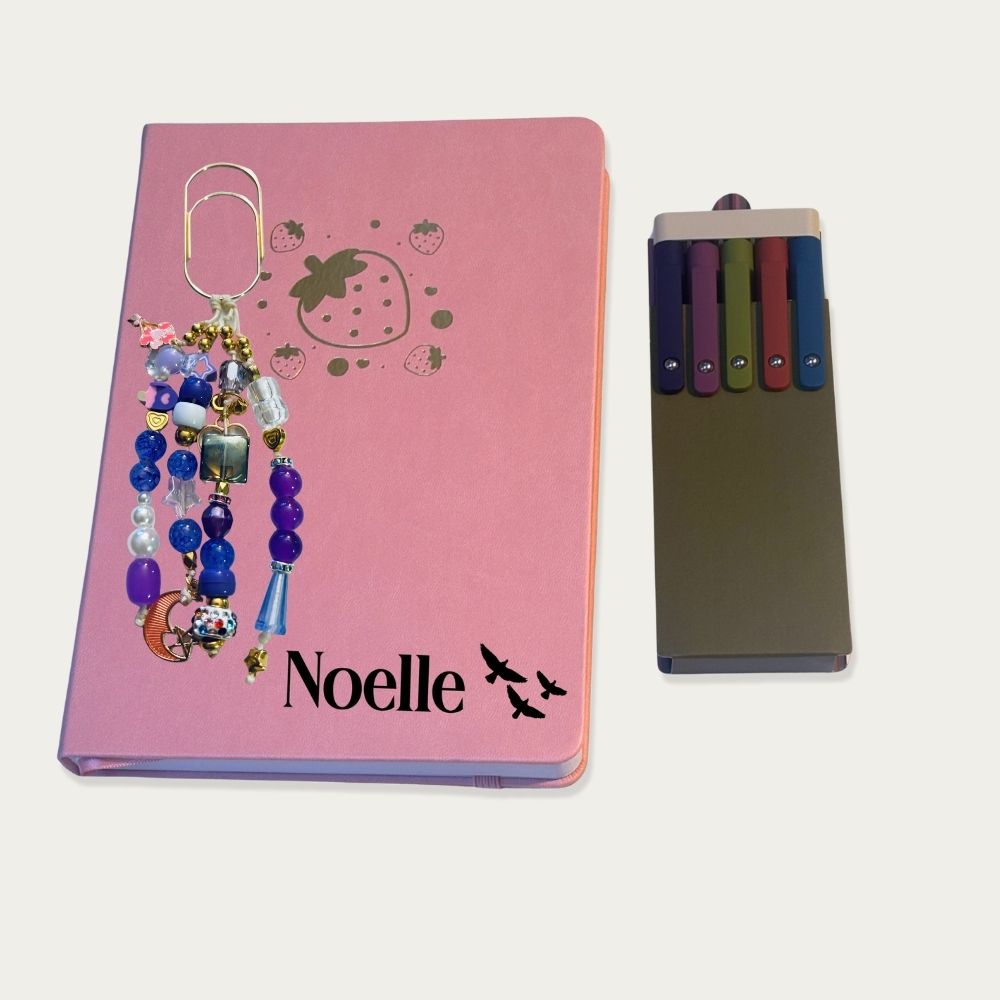 Boho Purple & Blue Beaded Journal Charm