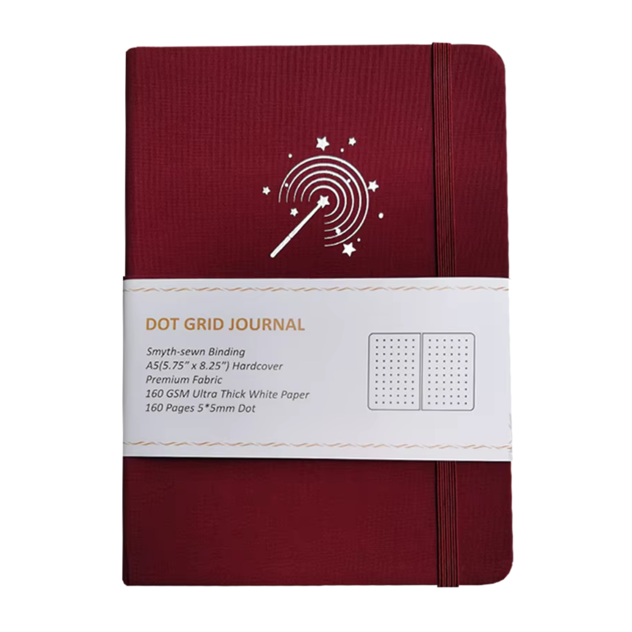 Garnet Red Dot Grid A5 Linen Journal