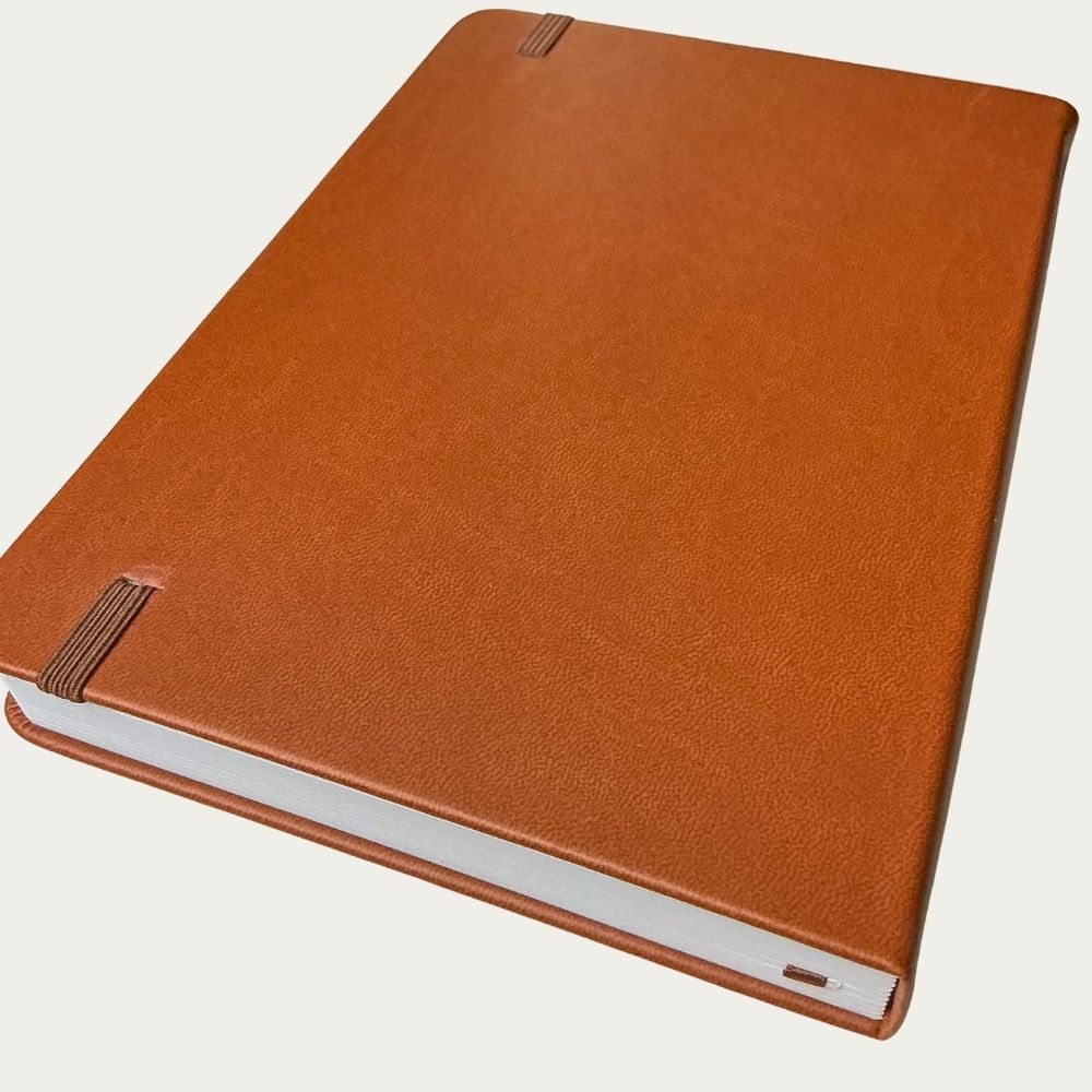 Caramel Pinecone Vegan Leather A5 Dot Grid Journal