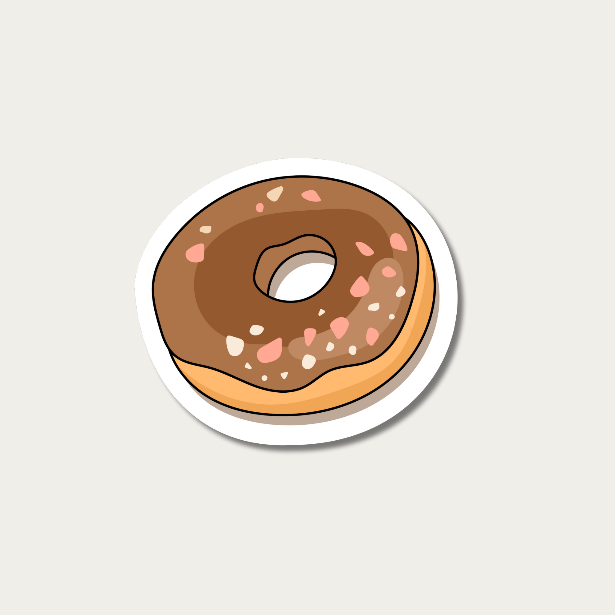Chocolate Glazed Donut Vinyl Sticker