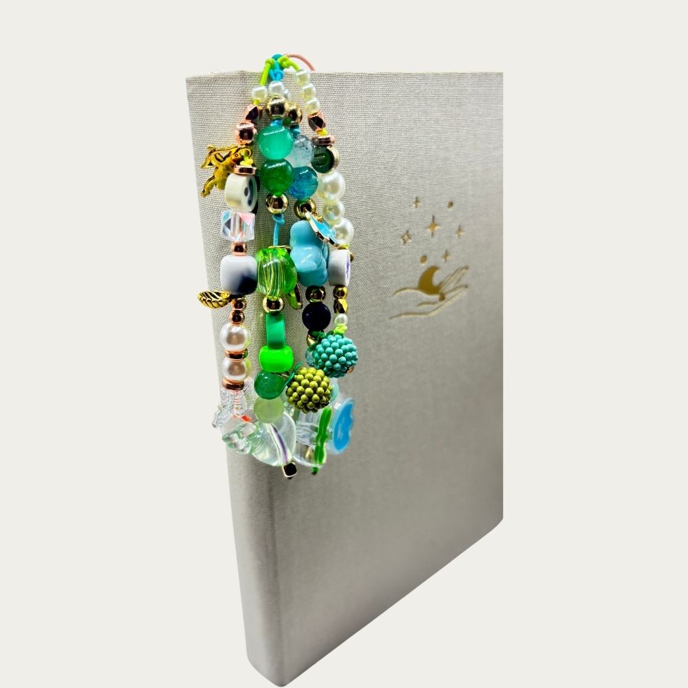 Mint Teal Pearl Paper Clip Journal Charm