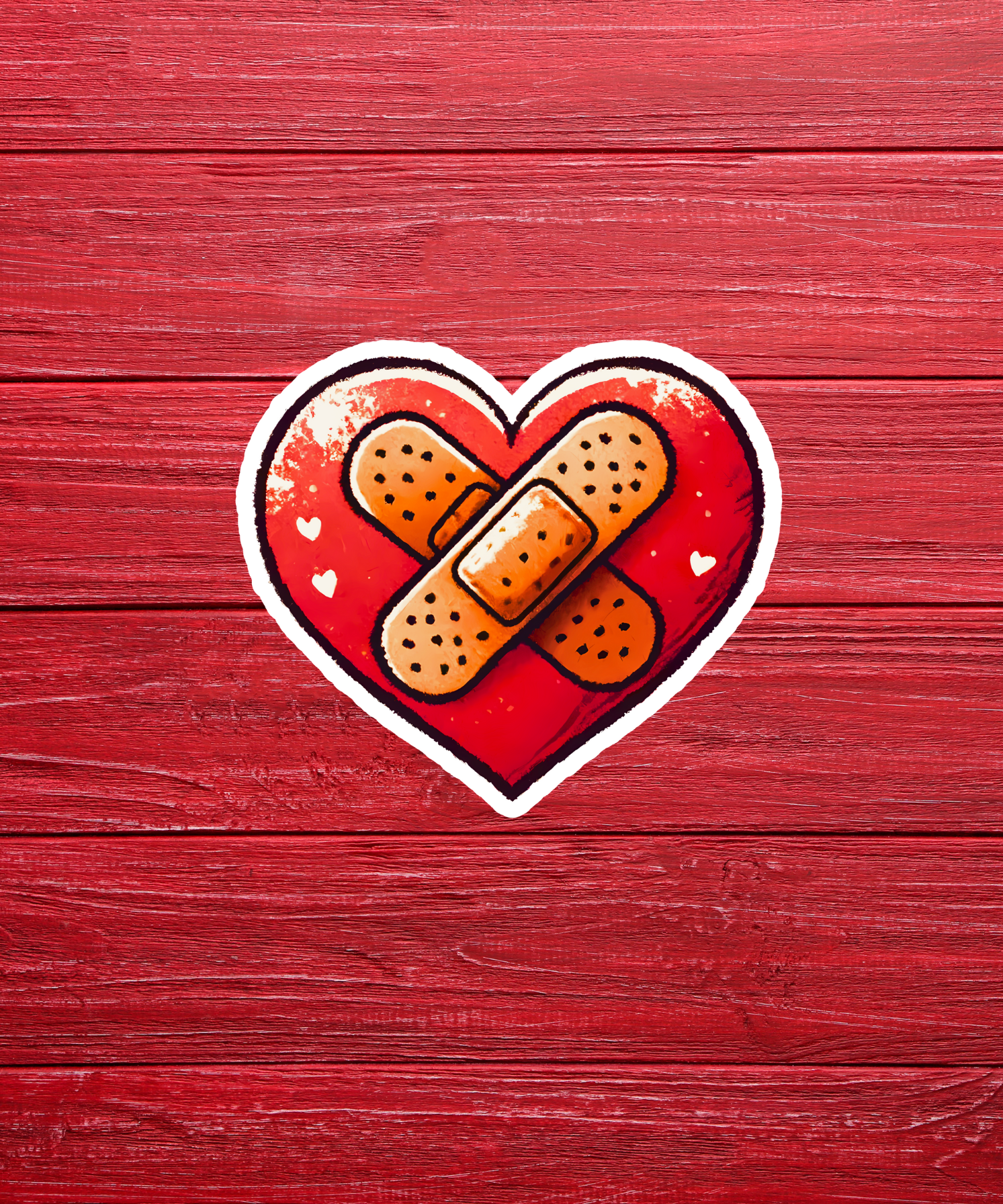 Aided Broken Heart  Vinyl  Sticker