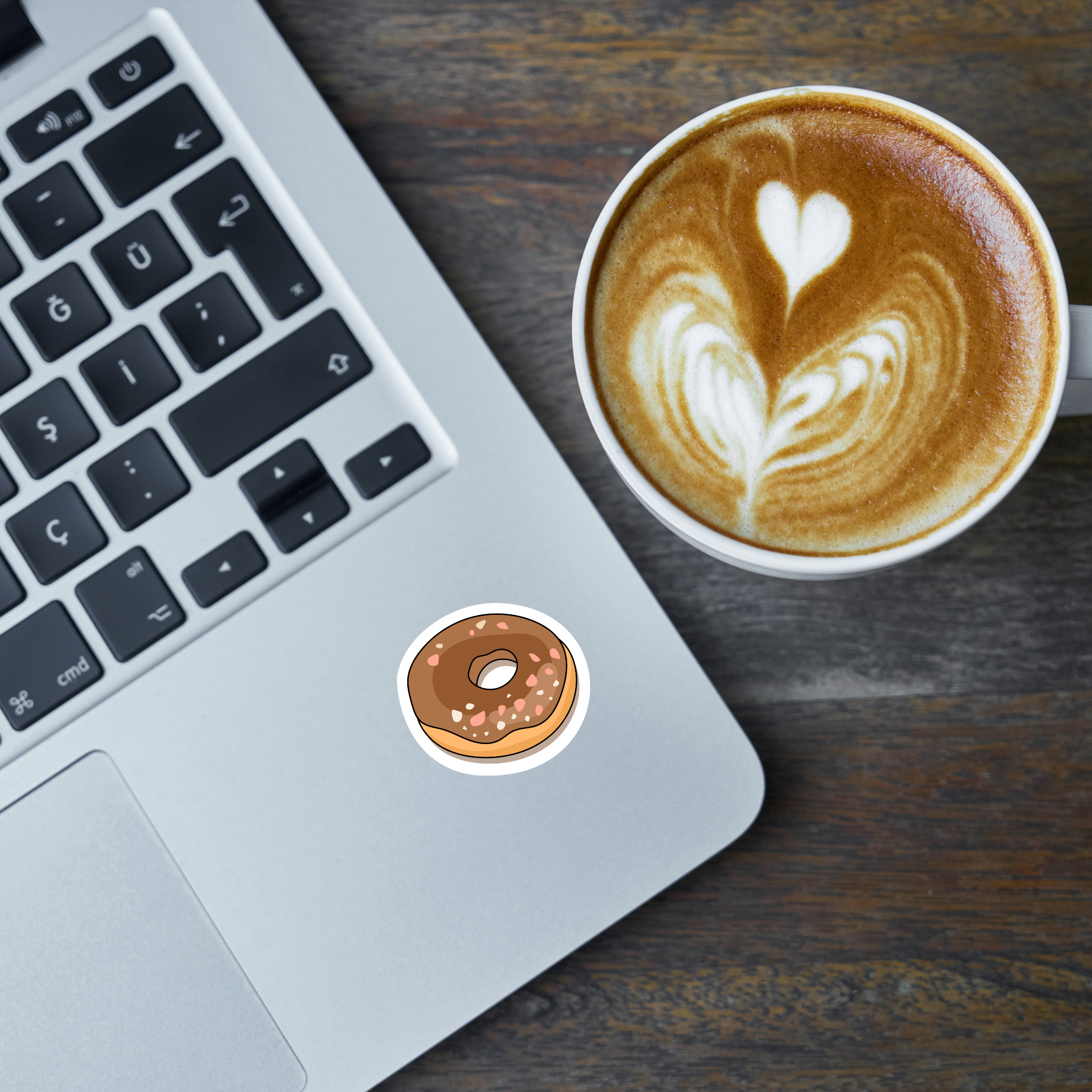 Chocolate Glazed Donut Vinyl Sticker