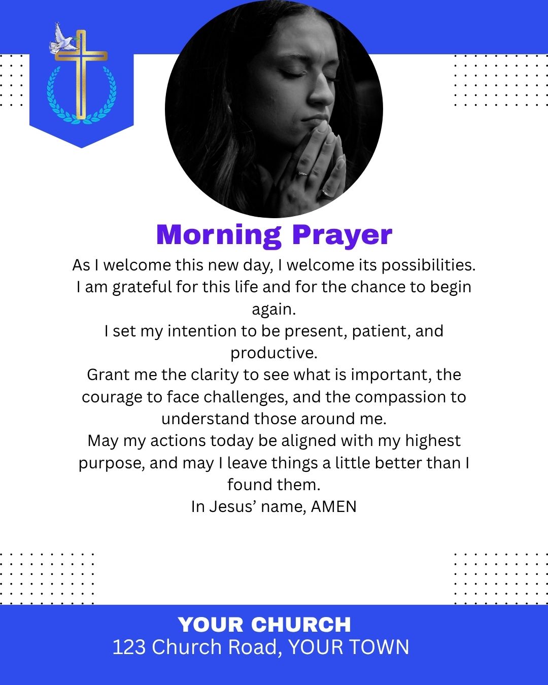 Prayer Template for Facebook and Instagram