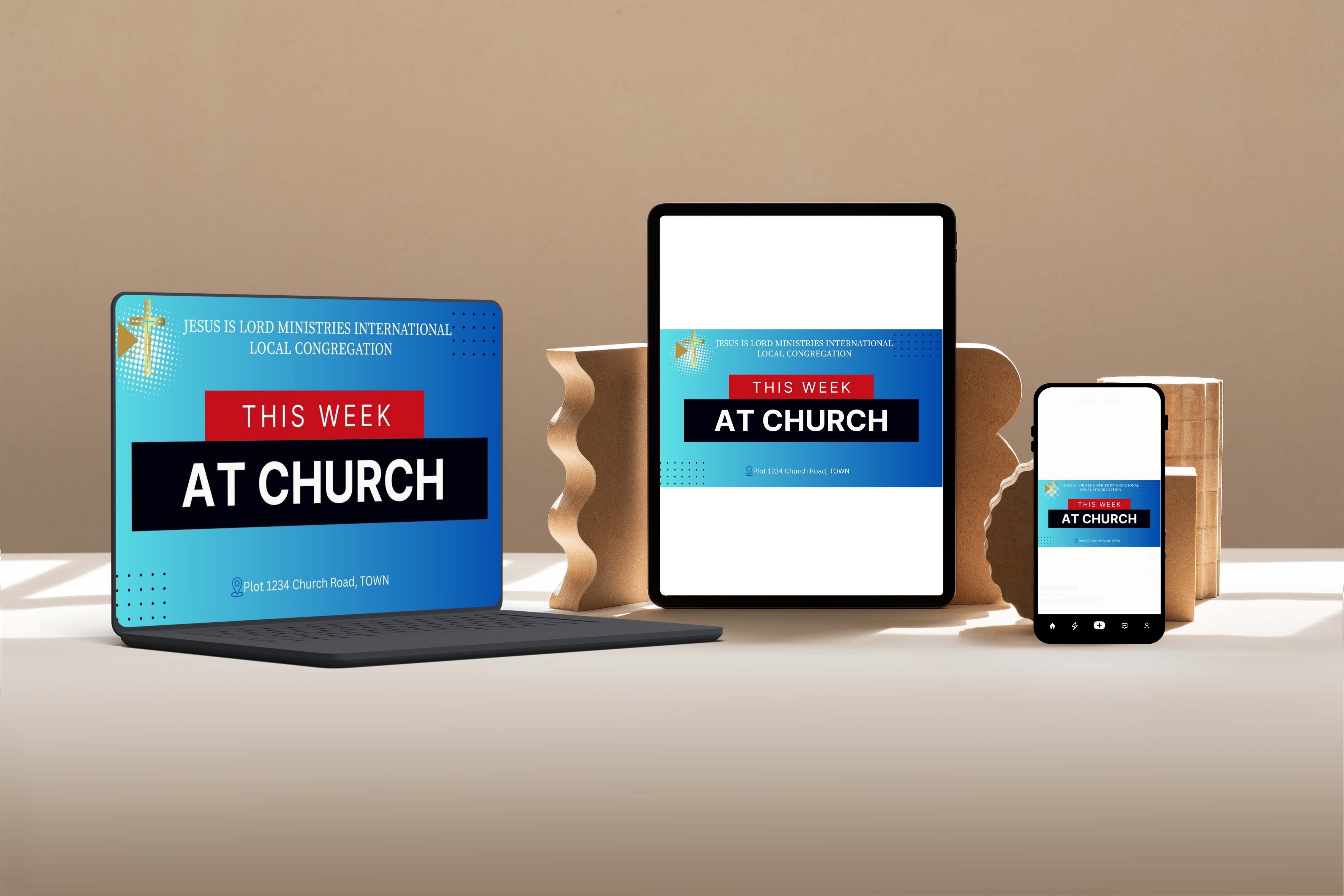 Digital Church Weekly Program Announcement Template
