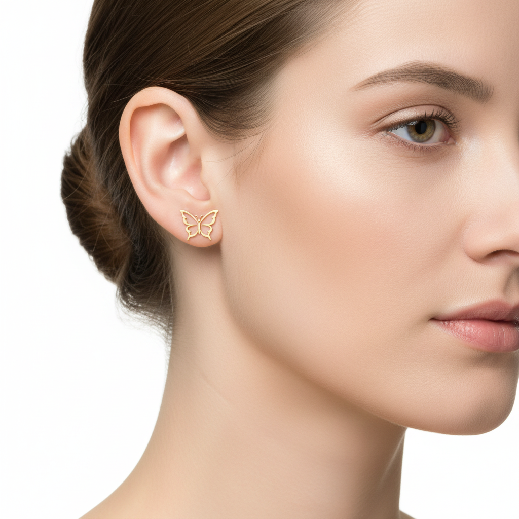 Seruvien Gold Butterfly Earrings