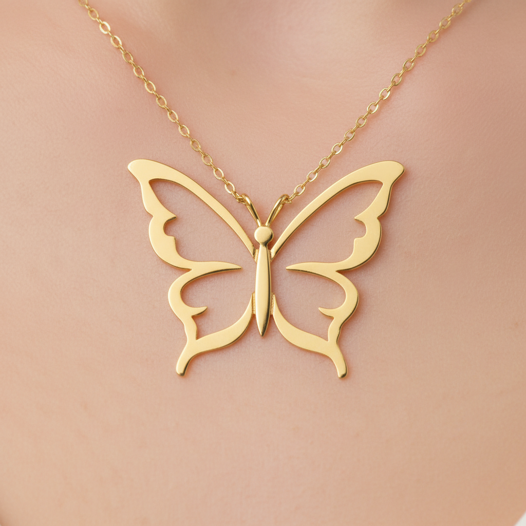 Seruvien Gold Butterfly Necklace
