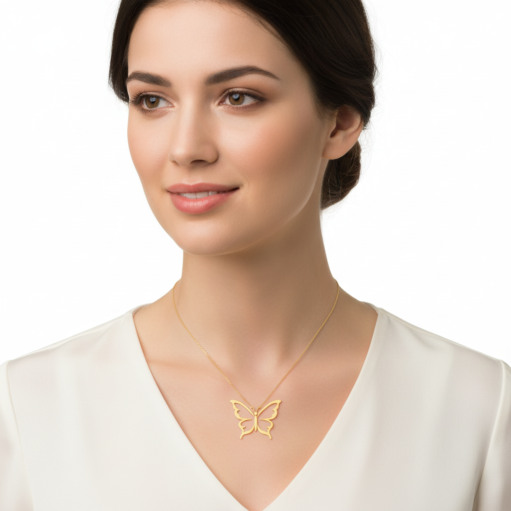 Seruvien Gold Butterfly Necklace