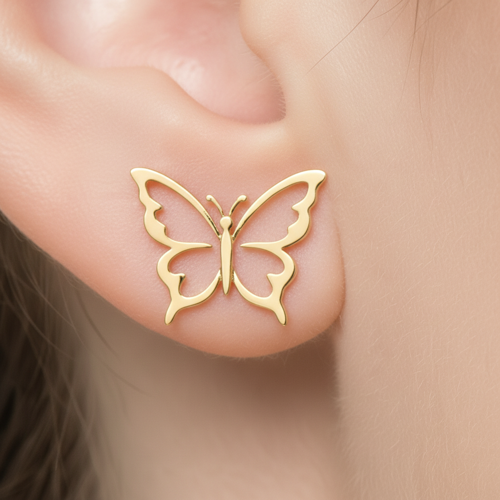 Seruvien Gold Butterfly Earrings