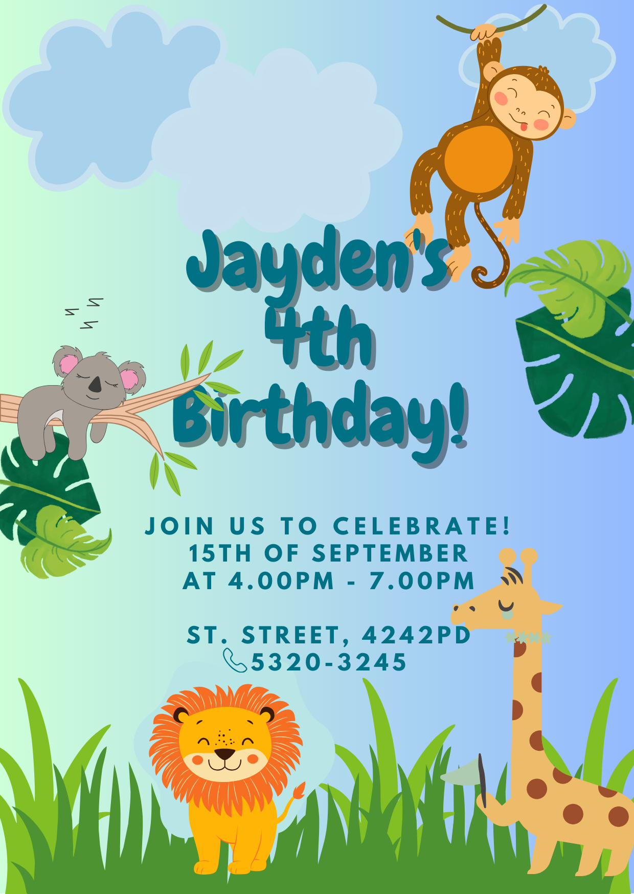 Children's Birthday Invitation Card