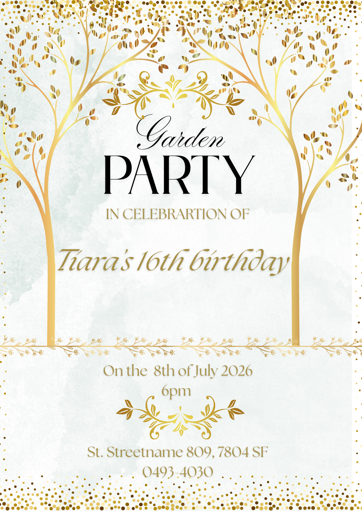 Elegant Birthday Invitation Card