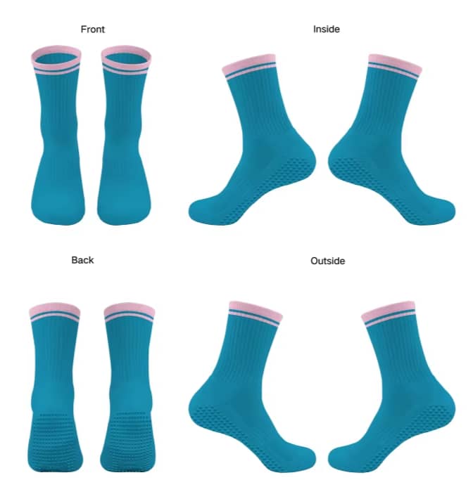Crystal Teal x Dusky Pink | Crew Grip Socks