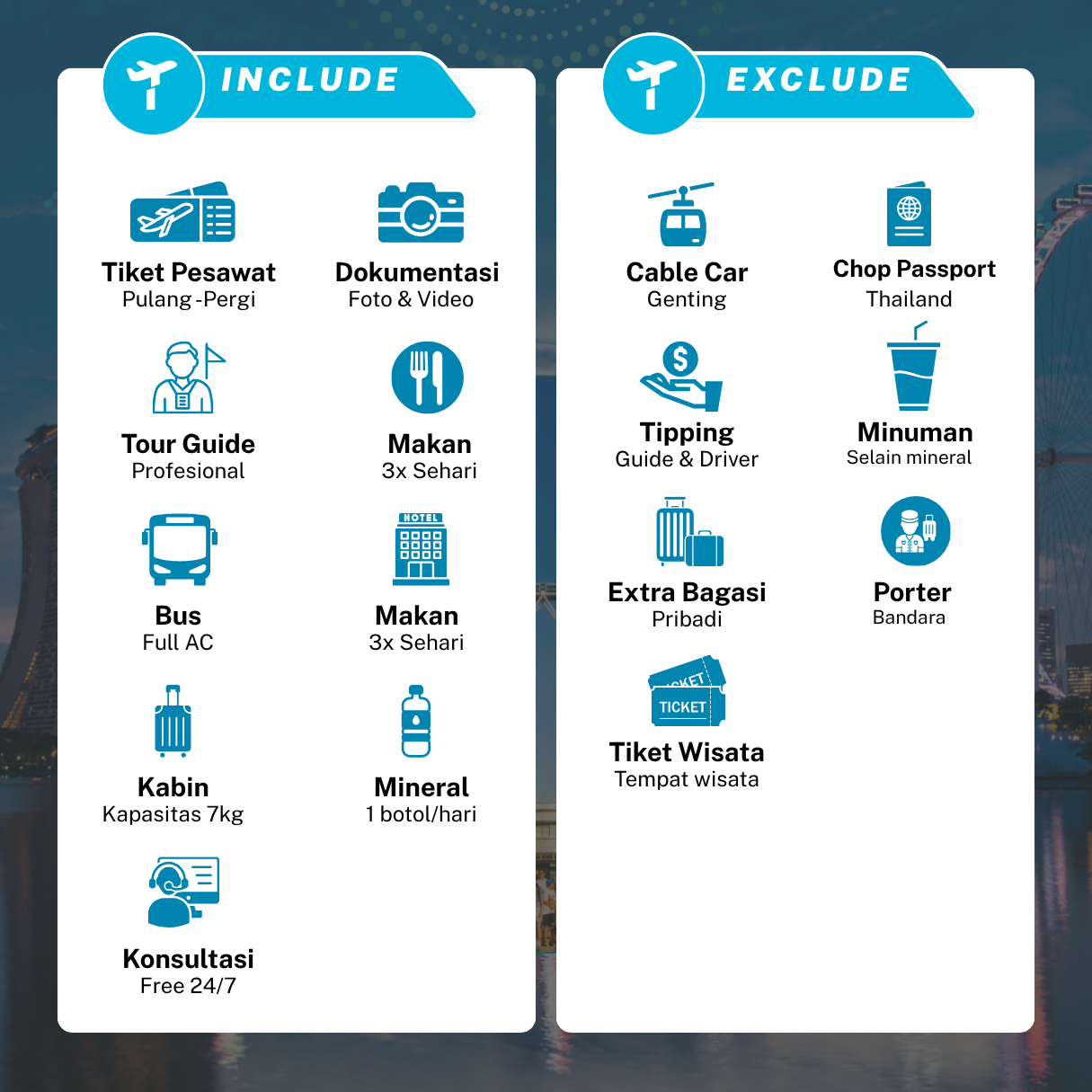 Paket Tour 3 Negara (Malaysia-Singapura-Thailand)