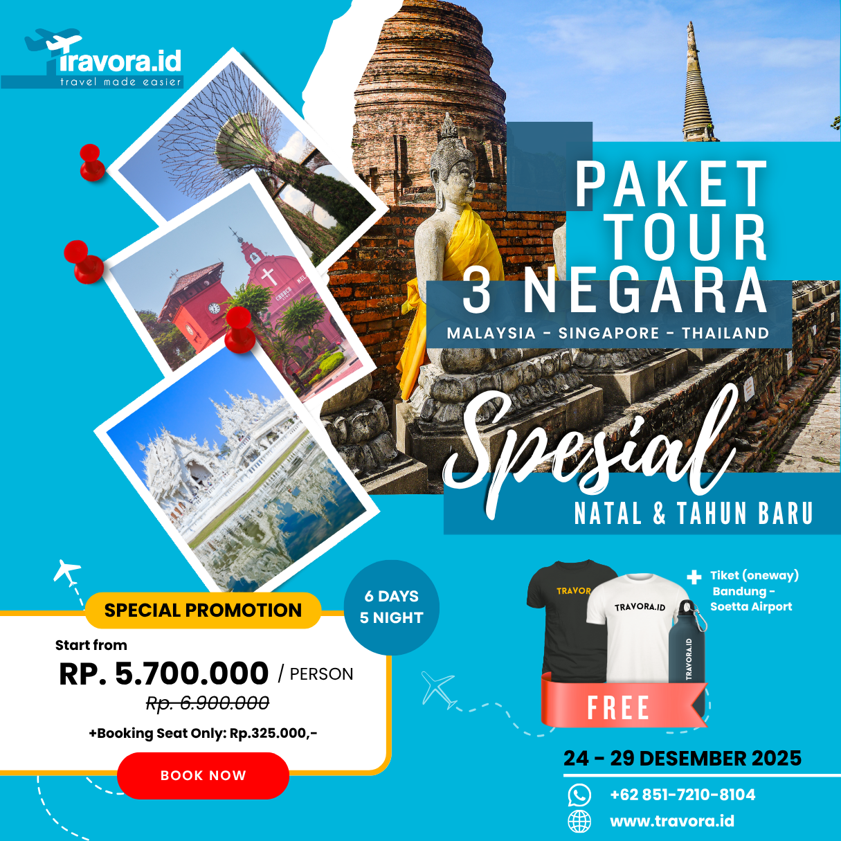 Paket Tour 3 Negara (Malaysia-Singapura-Thailand)