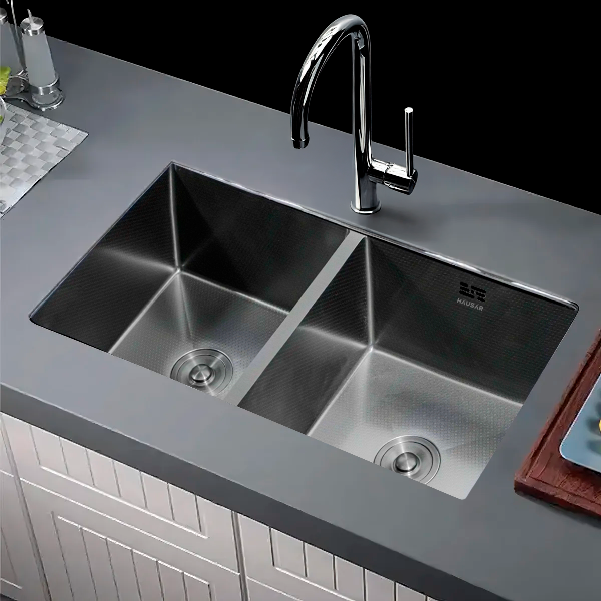 BACHA DE COCINA AISI 304 HAUSAR HM-8744-LHP