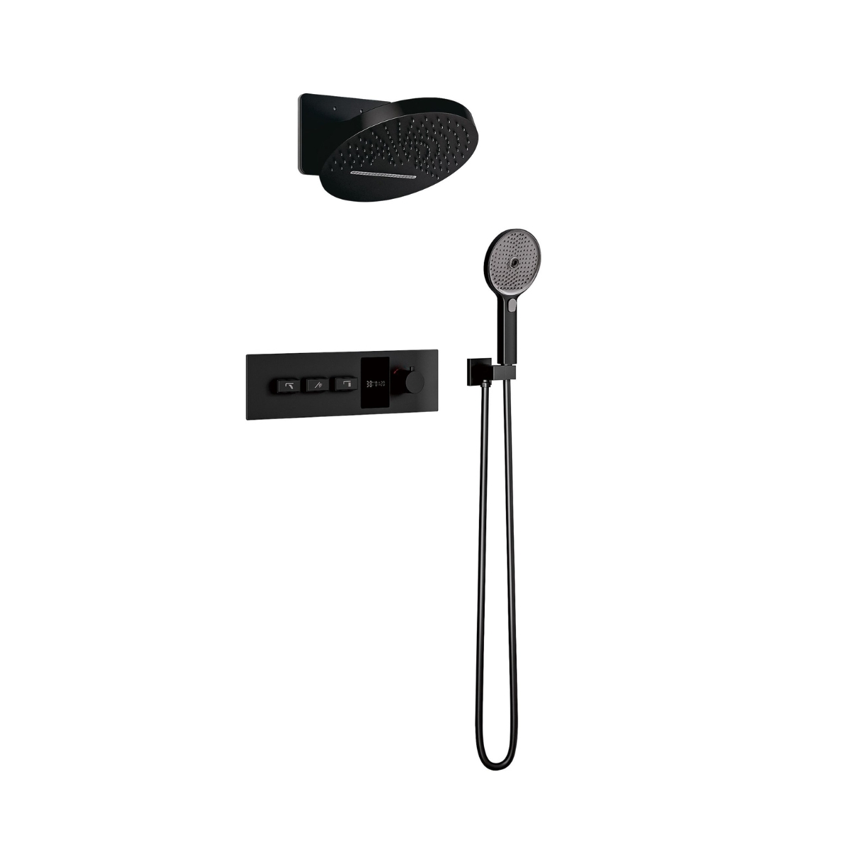 GRIFERÍA DE DUCHA TERMOSTATICA JADE – HAUSAR NEGRO MATE