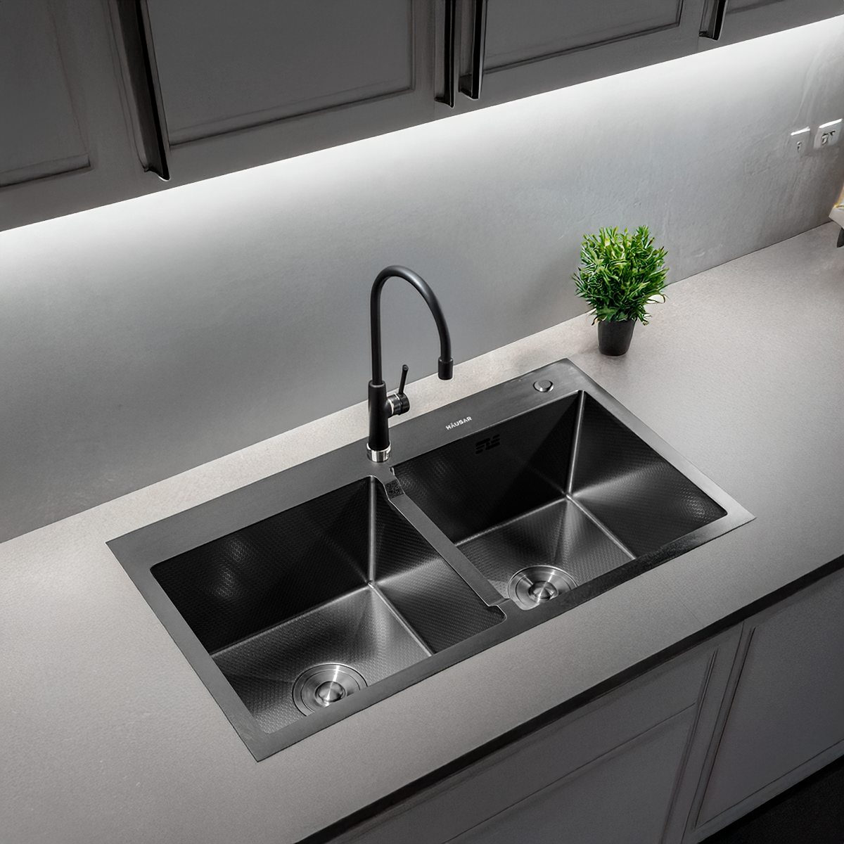 BACHA DE COCINA AISI 304 HAUSAR HM-8245-BHP