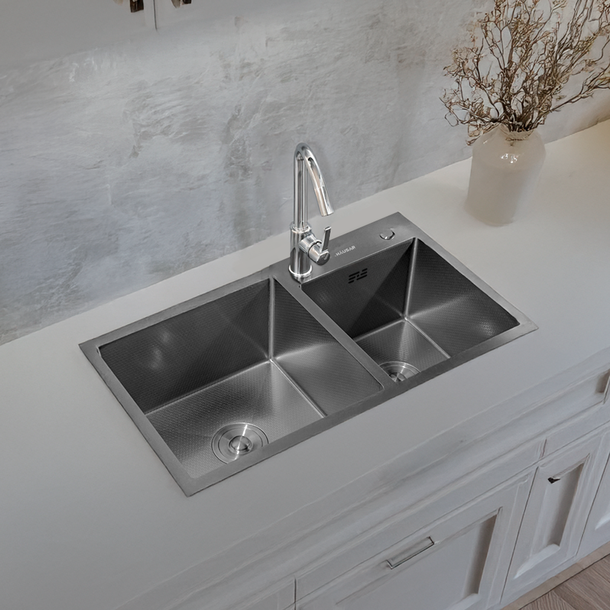 BACHA DE COCINA AISI 304 HAUSAR HM-7843-HP