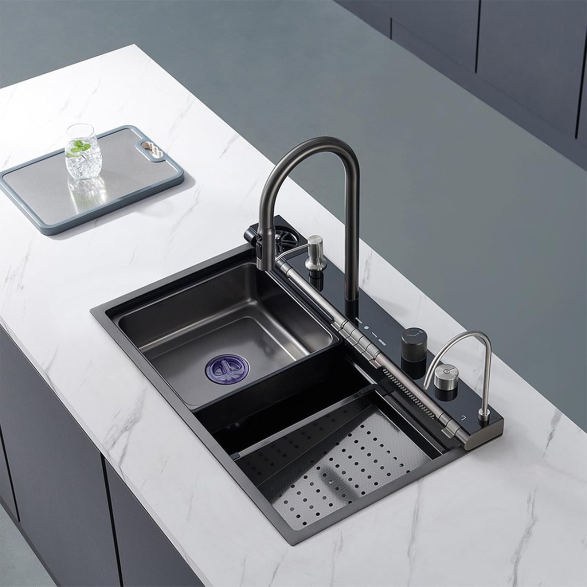BACHA DE COCINA SMART HAUSAR HM-7545-B7-BHP