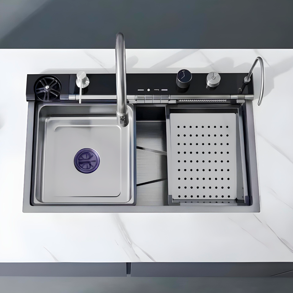 BACHA DE COCINA SMART HAUSAR HM-7545-B7-HP