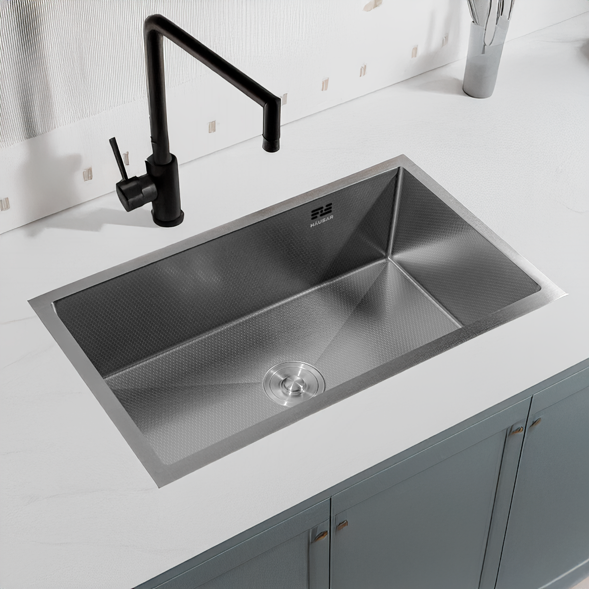 BACHA DE COCINA AISI 304 HAUSAR HM-7845-LHP