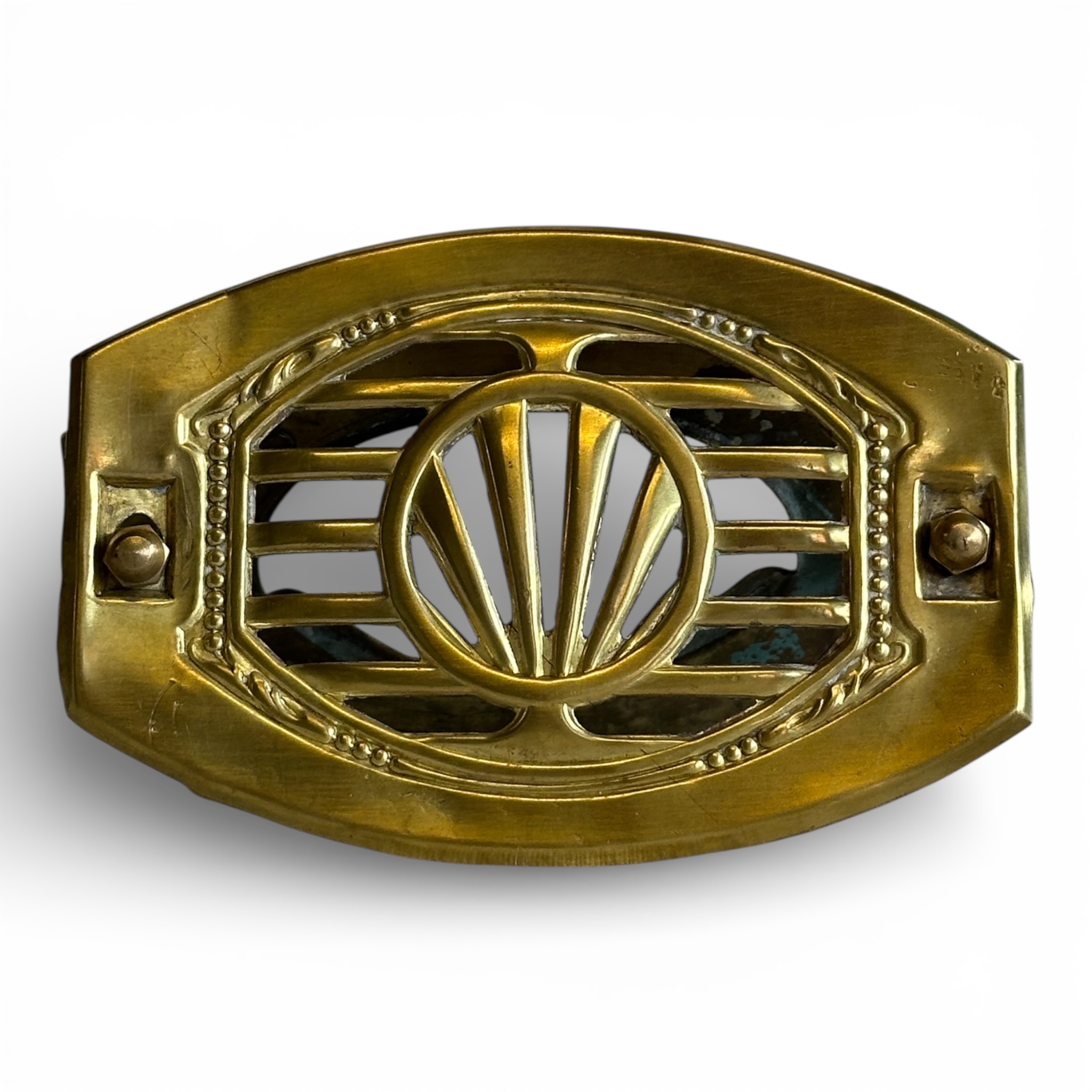 Mirilla modernista de latón dorado